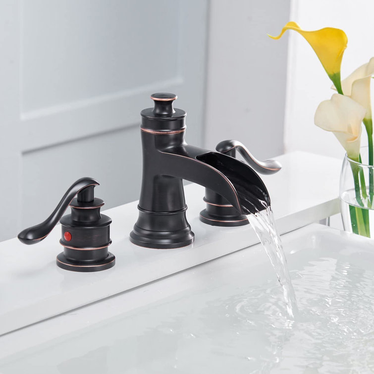 3 Hole Waterfall Bathroom Faucet Everything Bathroom